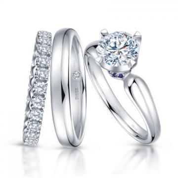 北极光爱之舞系列铂金婚戒套装