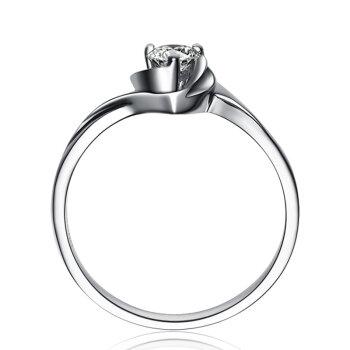 白18K金镶嵌8分H色优白钻石戒指