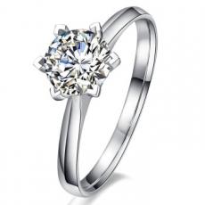 GIA裸钻定制配白18K金戒托